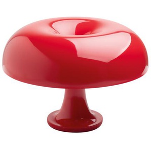 Tischleuchte Nessino Artemide rot, Designer Giancarlo Mattioli, Gruppo Architetti Urbanisti Città Nuova, 23 cm. Schirm 9 cm