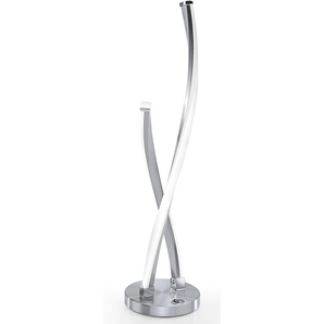 Tischleuchte PAUL NEUHAUS POLINA Lampen Gr. 1 flammig, Ø 12,5 cm Höhe: 48,5 cm, grau (stahlgrau) LED Tischlampen festverbaute LED-Leuchtmitteln, dimmbar über Touchdimmer, warmweiß