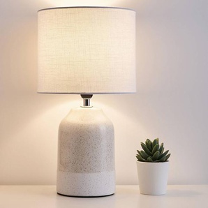 Tischleuchte Sandy Glow Ø 18cm Weiß Material: Keramik, Textil LED E14
