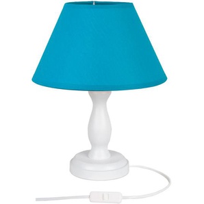 Tischleuchte Stefi, Blau, Weiß, Holz, 28 cm, Lampen & Leuchten, Innenbeleuchtung, Tischlampen, Tischlampen