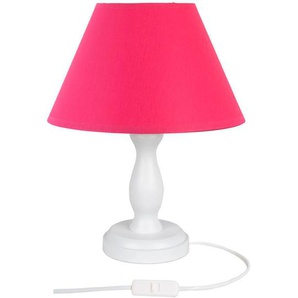 Tischleuchte Stefi, Weiß, Pink, Holz, 28 cm, Lampen & Leuchten, Innenbeleuchtung, Tischlampen, Tischlampen