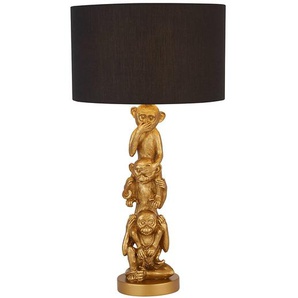Tischleuchte Wise Monkeys 28 x 42 x 8cm Gold Kunstharz E27