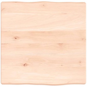 Tischplatte 40x40x4 cm Massivholz Eiche Unbehandelt Baumkante
