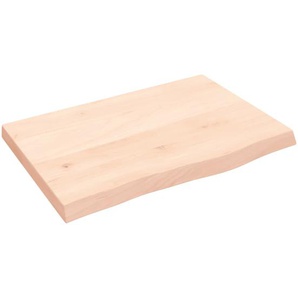 Tischplatte 60x40x4 cm Massivholz Eiche Unbehandelt