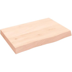 Tischplatte 60x40x6 cm Massivholz Eiche Unbehandelt