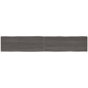 Tischplatte Dunkelgrau 220x40x6 cm Eichenholz mit Baumkante
