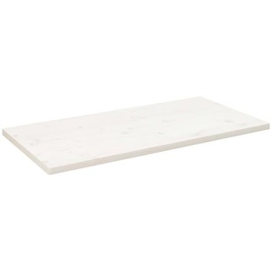 Tischplatte Weiß 110x55x2,5 cm Massivholz Kiefer Rechteckig