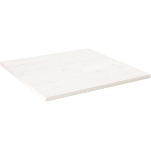 Tischplatte Weiß 70x70x2,5 cm Massivholz Kiefer Quadratisch