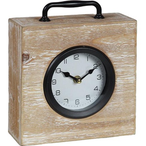 Tischuhr AMBIENTE HAUS Tischuhr holz 23cm Tischuhren schwarz Tischuhren
