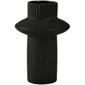 Tischvase AM DESIGN Blumenvase mit kunstvoller Ausbuchtung Vasen Gr. H: 17,50 cm Ø 12,00 cm, schwarz Blumenvasen Dekovase aus Keramik, Höhe ca. 17,50 cm