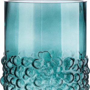 Tischvase CASABLANCA BY GILDE Bubble-Vase Sparkle, Höhe ca. 34 cm Vasen Gr. H: 34 cm Ø 13,5 cm, blau Blumenvasen dekorative Vase aus Glas, Blumenvase