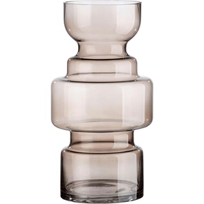 Tischvase CASABLANCA BY GILDE Chazia, Höhe ca. 30 cm Vasen Gr. H: 30 cm Ø 16 cm, braun Blumenvasen dekorative Vase aus Glas, Blumenvase