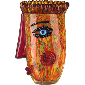 Tischvase CASABLANCA BY GILDE Punky Vasen Gr. B/H/T: 21 cm x 30 cm x 13 cm, orange Blumenvasen dekorative Vase aus Glas, Blumenvase