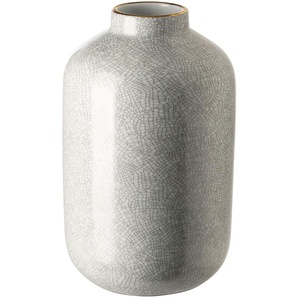 Tischvase FINK ROY Vasen Gr. H: 21 cm Ø 12 cm, grau (goldfarben, hellgrau, weiß) Weitere Weihnachtsdeko Handarbeit, mit handbemaltem goldfarbenen Rand