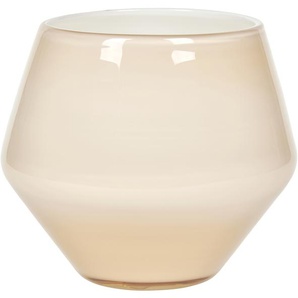Tischvase LAMBERT Como Vasen Gr. H: 20 cm Ø 23,5 cm, beige (perlmuttfarben) Blumenvasen Vase aus Glas
