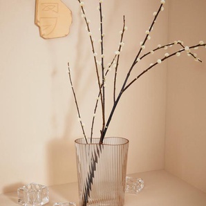 Tischvase LEGER HOME BY LENA GERCKE Andriana Vasen Gr. H: 23 cm Ø 15 cm, beige Blumenvasen Dekovase, aus Glas, Rillenoptik, Höhe ca. 23 cm