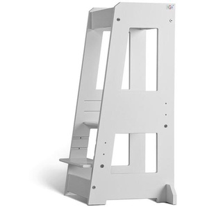 tiSsi Lernturm Felix, Weiß, Holz, Buche, massiv, 40x91x45 cm, Made in Europe, Babymöbel, Hochstühle & Zubehör, Lerntürme