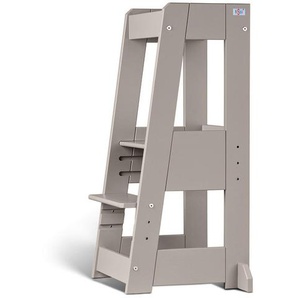 tiSsi Lernturm Felix, Hellgrau, Holz, Buche, massiv, 40x89x40 cm, Made in Europe, Babymöbel, Hochstühle & Zubehör, Hochstühle