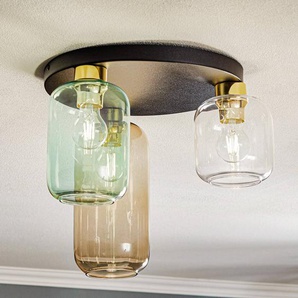 TK Lighting Deckenleuchte Marco Green, 3-flg. klar/grün/braun 3318