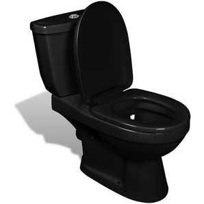 Toilette mit Spülkasten Schwarz
