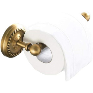 Aougo - Toilettenpapierhalter zur Wandmontage, antikes Messing, Retro-Badezimmerrollenhalter, Toilettenpapierhalter mit Handyhalter
