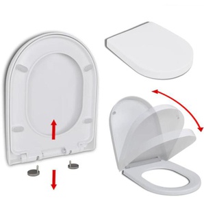 Toilettensitz mit Absenkautomatik und Quick-Release Weiß Eckig vidaXL354150