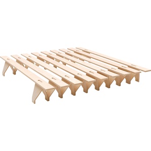 Futonbett TOJO lieg Betten Gr. Liegefläche B/L: 180 cm x 200 cm Höhe: 27 cm, kein Härtegrad, beige (natur) Futonbetten reduziertes Design, in mehreren Breiten, erweiterbar zum Familienbett