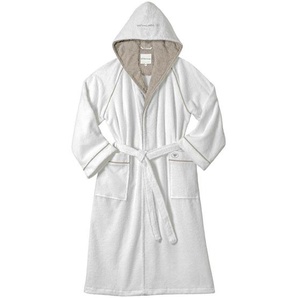 Tom Tailor Bademantel , Weiß, Hellbraun , Textil , Uni , 38x27x8 cm , unisex , Taschen , Badtextilien, Bademäntel