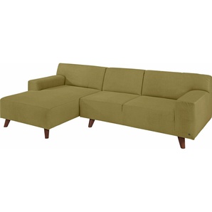 TOM TAILOR HOME Ecksofa NORDIC PURE, mit Recamiere, im Retrolook, Füße nussbaumfarben