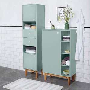 TOM TAILOR Hochschrank COLOR BATH mit 2 Türen & 2 Schubladen, mit Push-to-Open,Füße Eiche, Breite 40 cm
