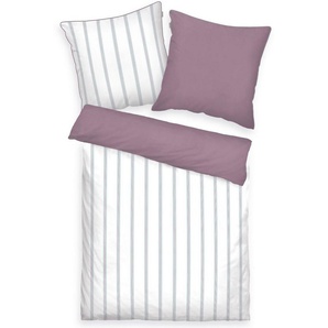 TOM TAILOR HOME Bettwäsche CLASSIC SATIN STRIPES in Gr. 135x200cm oder 155x220cm, Satin, 2 teilig, new bedroom, farbige Paspel am Kissen