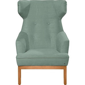 TOM TAILOR HOME Ohrensessel COZY, im Retrolook, mit Kedernaht und Knöpfung, Füße Buche natur