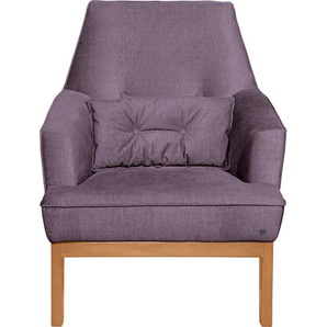 TOM TAILOR HOME Sessel COZY, im Retrolook, mit Kedernaht und Knöpfung, Füße Buche natur
