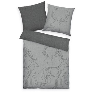TOM TAILOR HOME Wendebettwäsche Lennart in Gr. 135x200, 155x220 oder 200x200 cm, ideal für Weihnachten, Flanell, 2 teilig, Flanell kuschelig warm im Winter, Weihnachtsbettwäsche aus Baumwolle