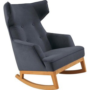TOM TAILOR Schaukelstuhl COZY, im Retrolook, mit Kedernaht und Knöpfung, Füße Eiche natur