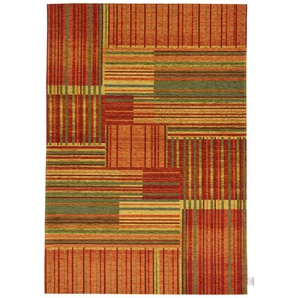 TOM TAILOR HOME Teppich Stripy Pat, rechteckig, Höhe: 5 mm, Flachgewebe, modernes Patchworkdesign, gestreift, Chenille, Wohnzimmer