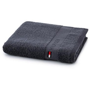Tommy Hilfiger Handtuch Plain, Dunkelgrau, Textil, 50x100 cm, Badtextilien, Handtücher