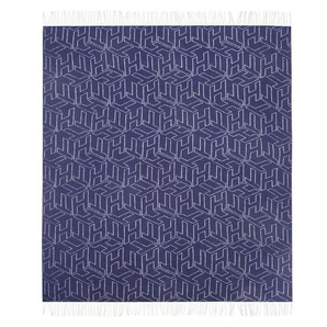 Tommy Hilfiger Plaid TH Pattern, Blau, Textil, 130x170 cm, Wohntextilien, Decken, Plaids