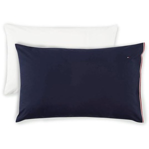 Tommy Hilfiger PLAIN WITH TH RIBBON Kopfkissenbezug aus Perkal - navy - 40x80 cm