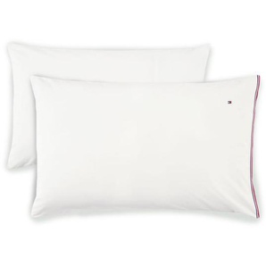 Tommy Hilfiger PLAIN WITH TH RIBBON Kopfkissenbezug aus Perkal - white - 40x80 cm
