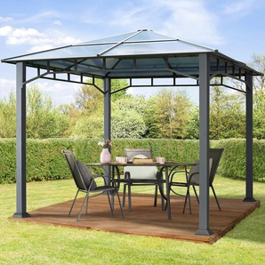 Pergola Pavillon 3x3m mit Schiebedach Beige –