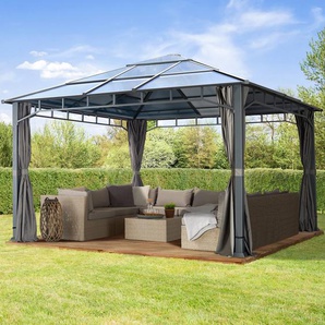 TOOLPORT 4x4 m Hardtop Gartenpavillon, inkl. 4 Seitenteile, loft grey