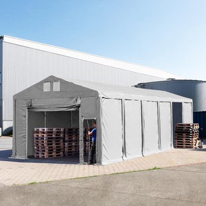 TOOLPORT Lagerzelt 6x12m PVC 850 wasserdicht grau