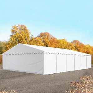 TOOLPORT Lagerzelt 8x12m PVC 750 wasserdicht weiß