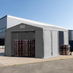 TOOLPORT Lagerzelt 8x8m PVC 850 wasserdicht grau