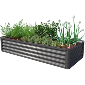 Toolport - primeyard Hochbeet luca anthrazit Stahlkonstruktion 180x75x35 cm