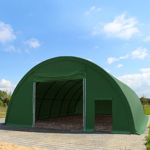 TOOLPORT Rundbogenhalle 9,15x26m PVC 2300 wasserdicht dunkelgrün