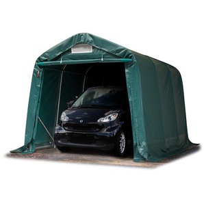 TOOLPORT Zeltgarage 2,4x3,6 m, PVC 800, dunkelgrün Erde