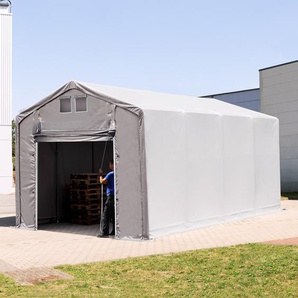 TOOLPORT Zelthalle 4x8m PVC 2300 wasserdicht grau