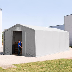 TOOLPORT Zelthalle 5x10m PVC 2300 wasserdicht grau